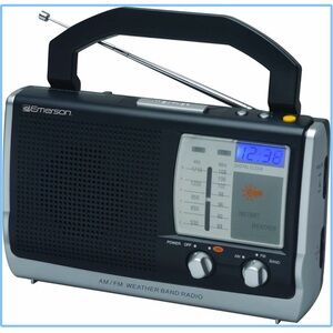Emerson Black AM/FM Weather Band Radio with Digital Clock